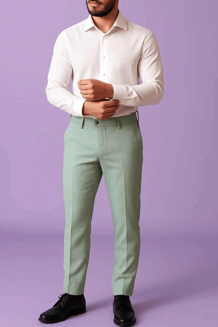 men's fabrics sambodhi-premium-light-green-checked-suiting-fabric-ultra-light-soft-breathable-58-widesuitings-9636722 - Poshak Fabrics