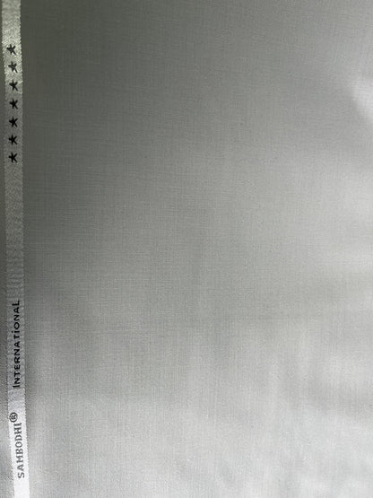 Sambodhi Premium Light Grey Suiting Fabric – Ultra - Soft, Lightweight & Breathable (58" Wide) - Poshak Fabrics