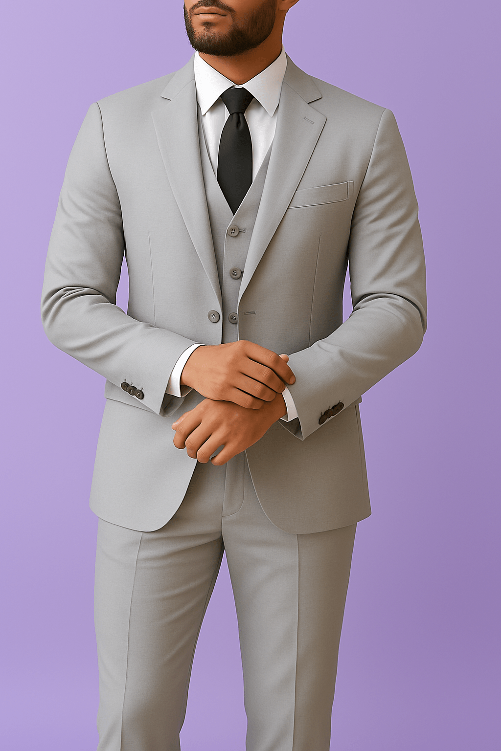 Sambodhi Premium Light Grey Suiting Fabric – Ultra - Soft, Lightweight & Breathable (58" Wide) - Poshak Fabrics