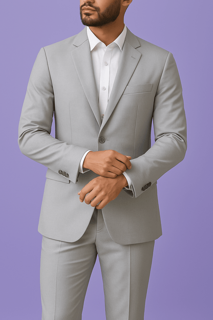 Sambodhi Premium Light Grey Suiting Fabric – Ultra - Soft, Lightweight & Breathable (58" Wide) - Poshak Fabrics
