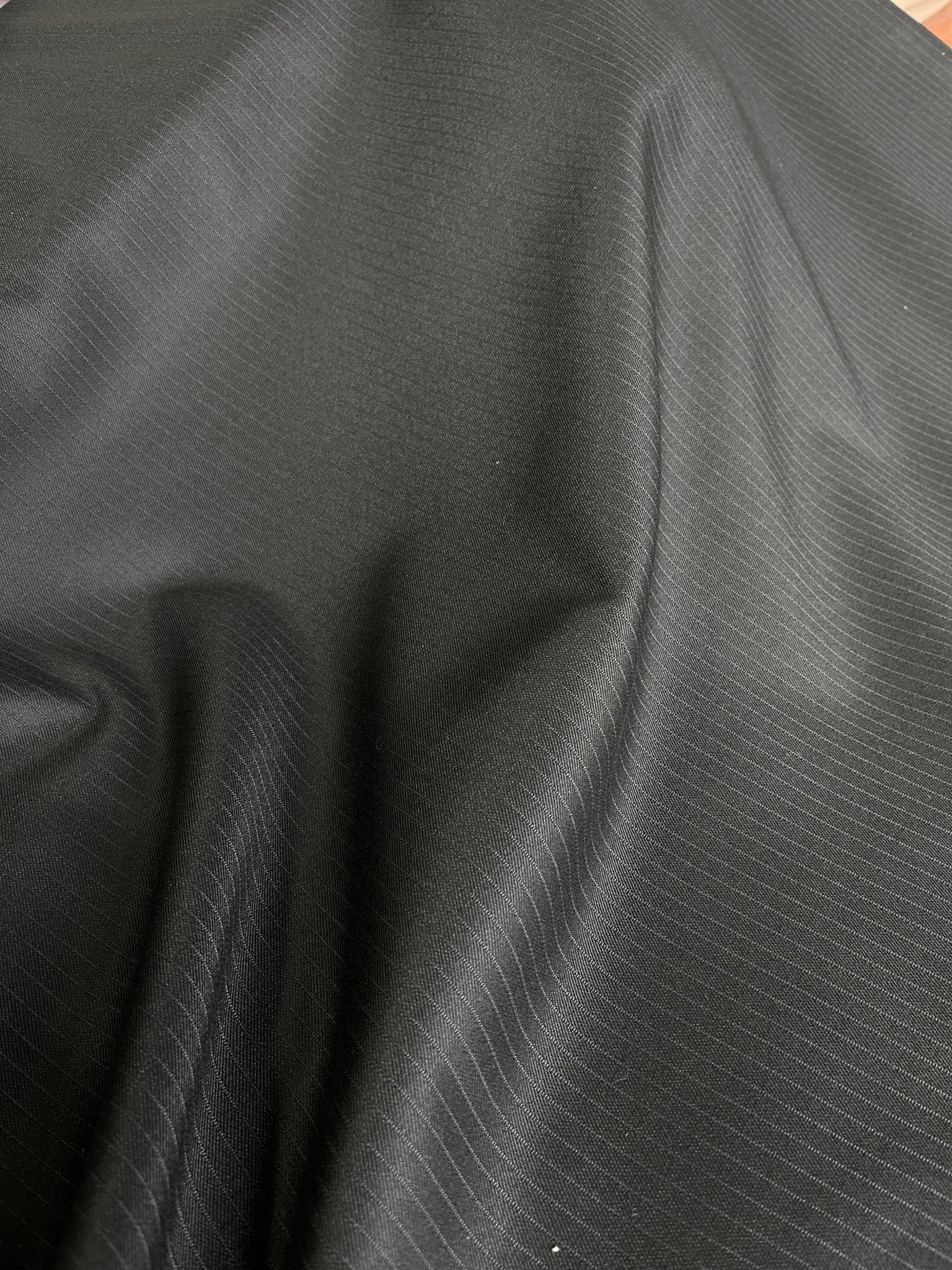 Sambodhi Premium Striped Black Suiting Fabric – Lightweight, Stretchable & Ultra - Soft (58" Wide) - Poshak Fabrics