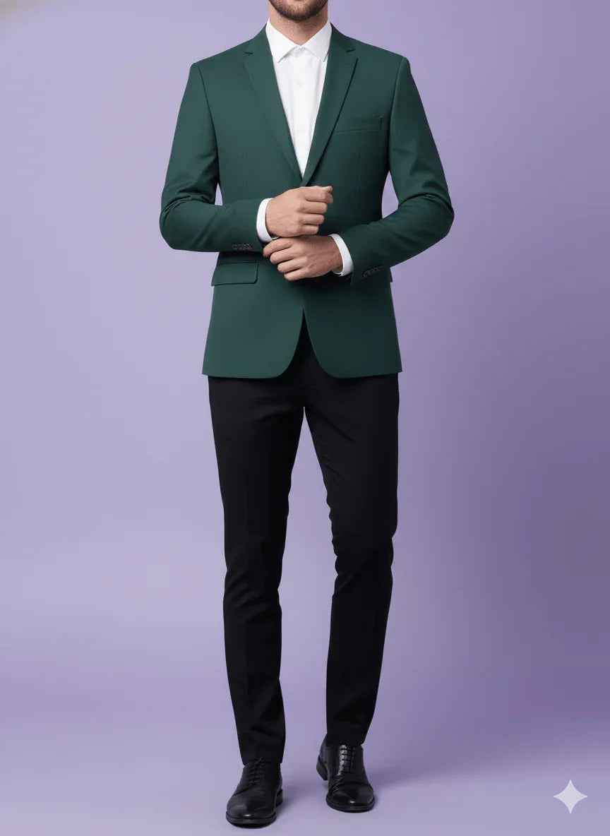Sambodhi Raja Sahab Premium Dark Green Suiting Fabric – Luxury Soft, Lustrous Feel for Impeccably Tailored Formalwear