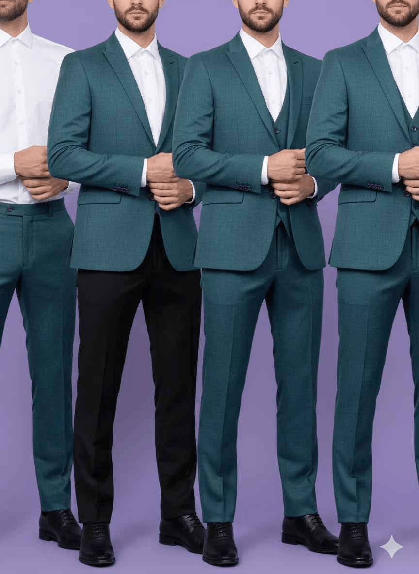 men's fabrics sambodhi-raja-sahab-premium-teal-green-suiting-fabric-luxury-soft-lustrous-feel-for-impeccably-tailored-formalwearsuitings-8729451 - Poshak Fabrics