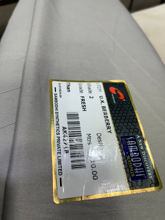 Sambodhi U.K Burberry Light Grey Suitings – Premium Lightweight Fabric for Suits & Formal Pants - Poshak Fabrics