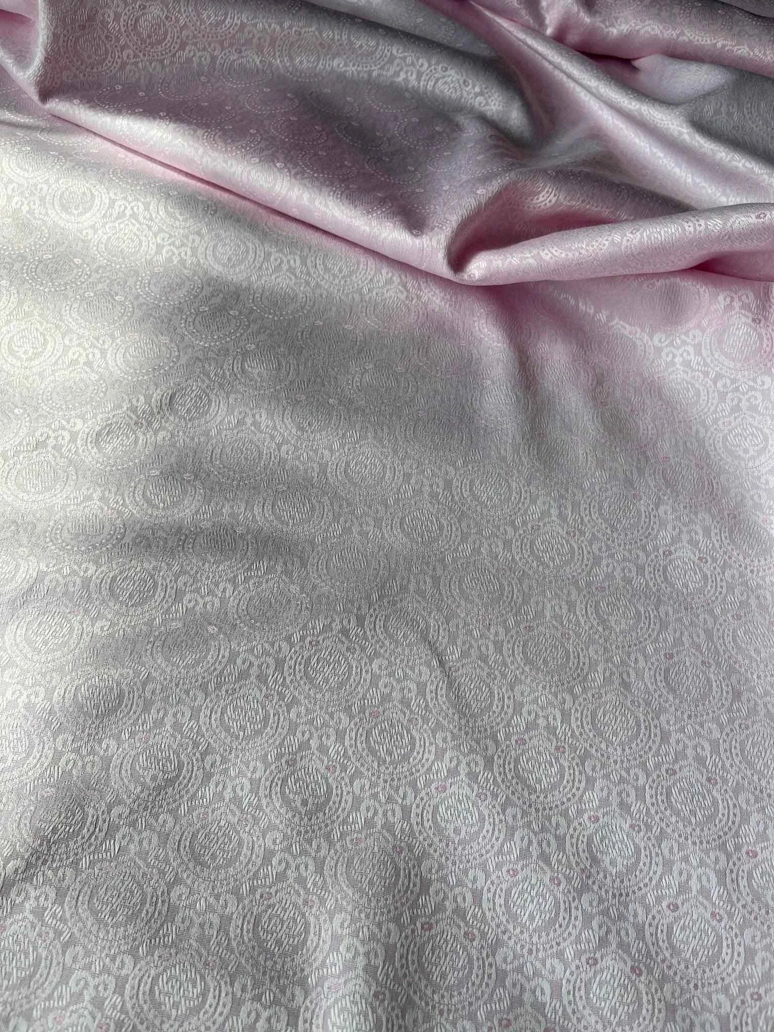 Shiny Synthetic-Mix Partywear Fabric – 36" Width – Available in Sky Blue, Pink, Peach, Light Green & Beige