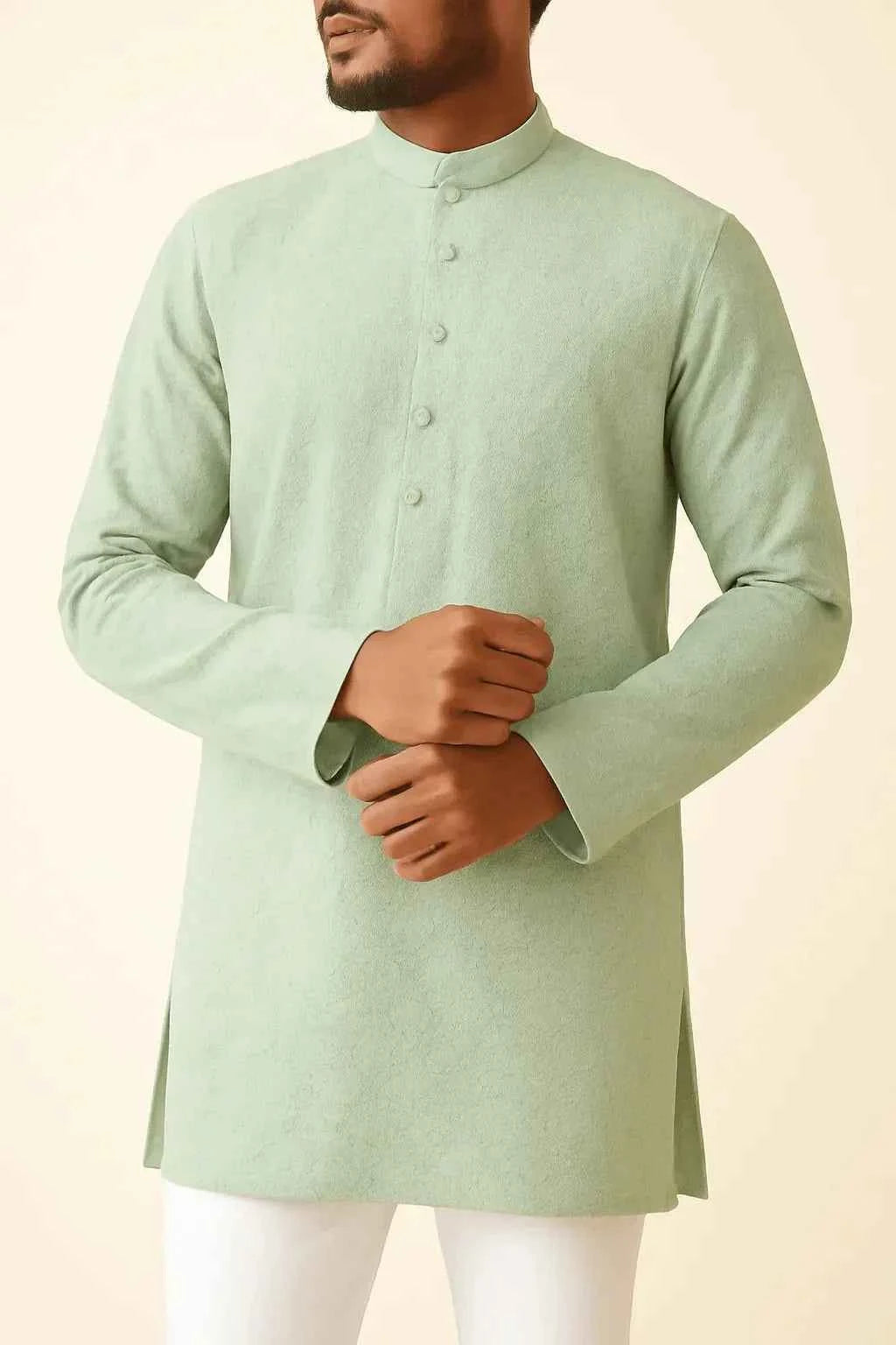 Shiny Synthetic-Mix Partywear Fabric – 36" Width – Available in Sky Blue, Pink, Peach, Light Green & Beige