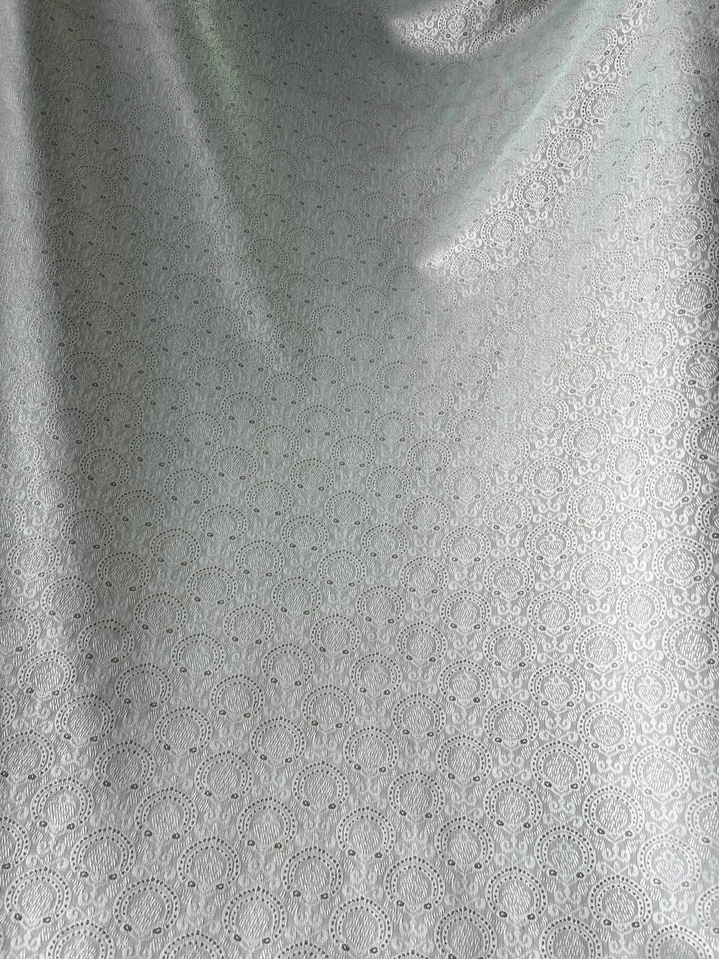 Shiny Synthetic-Mix Partywear Fabric – 36" Width – Available in Sky Blue, Pink, Peach, Light Green & Beige