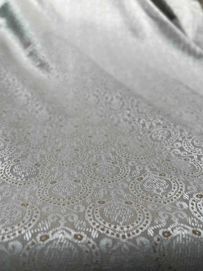 Shiny Synthetic-Mix Partywear Fabric – 36" Width – Available in Sky Blue, Pink, Peach, Light Green & Beige