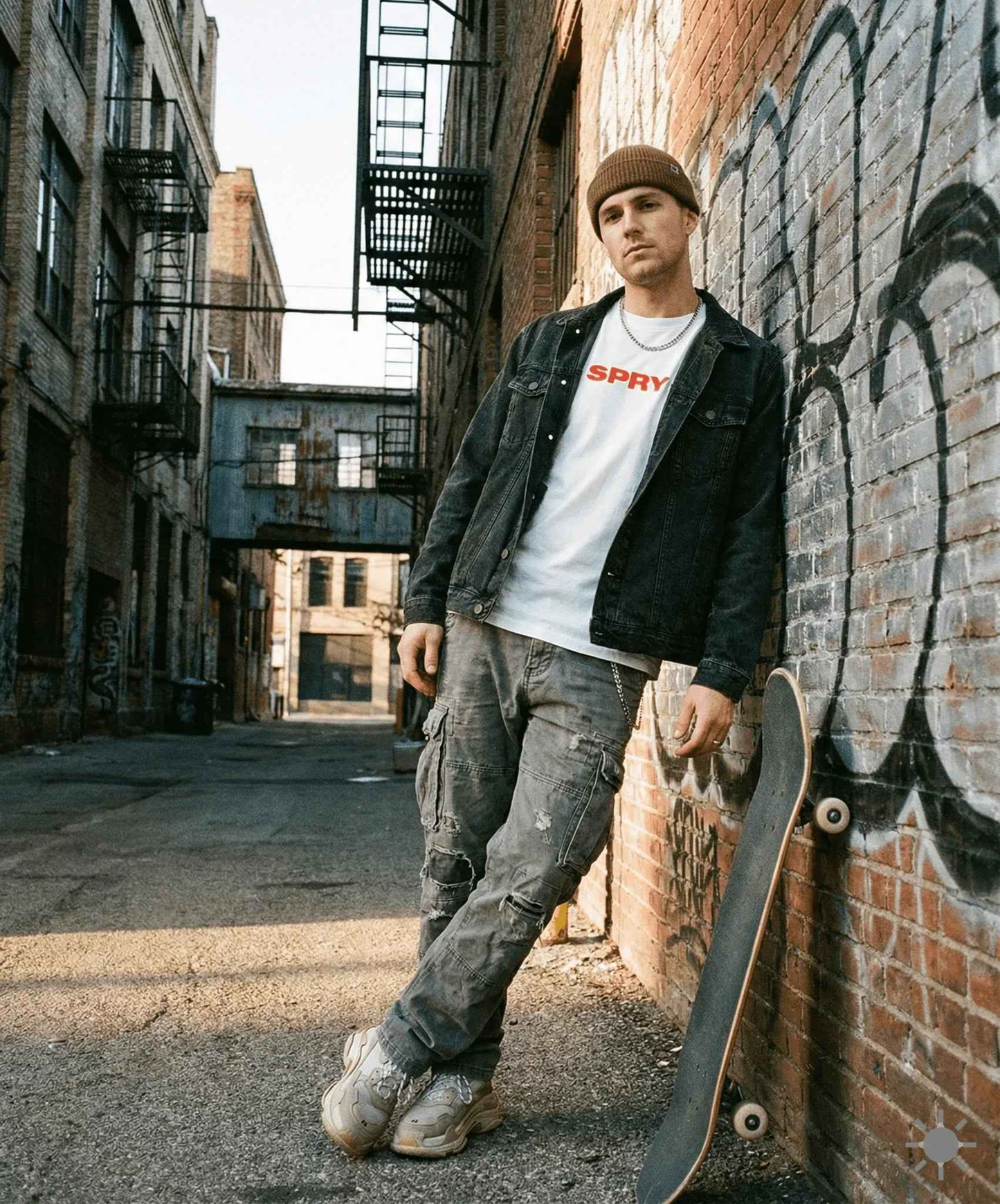 SPRY by Poshak Men’s White Oversize T-Shirt – Bold Logo, 180/220/240 GSM DTF Printed