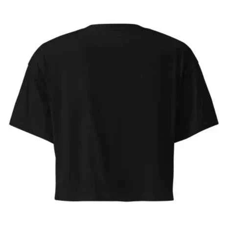 SPRY by Poshak Women’s Black Crop Top – Bold Logo, 180 GSM DTF Printed