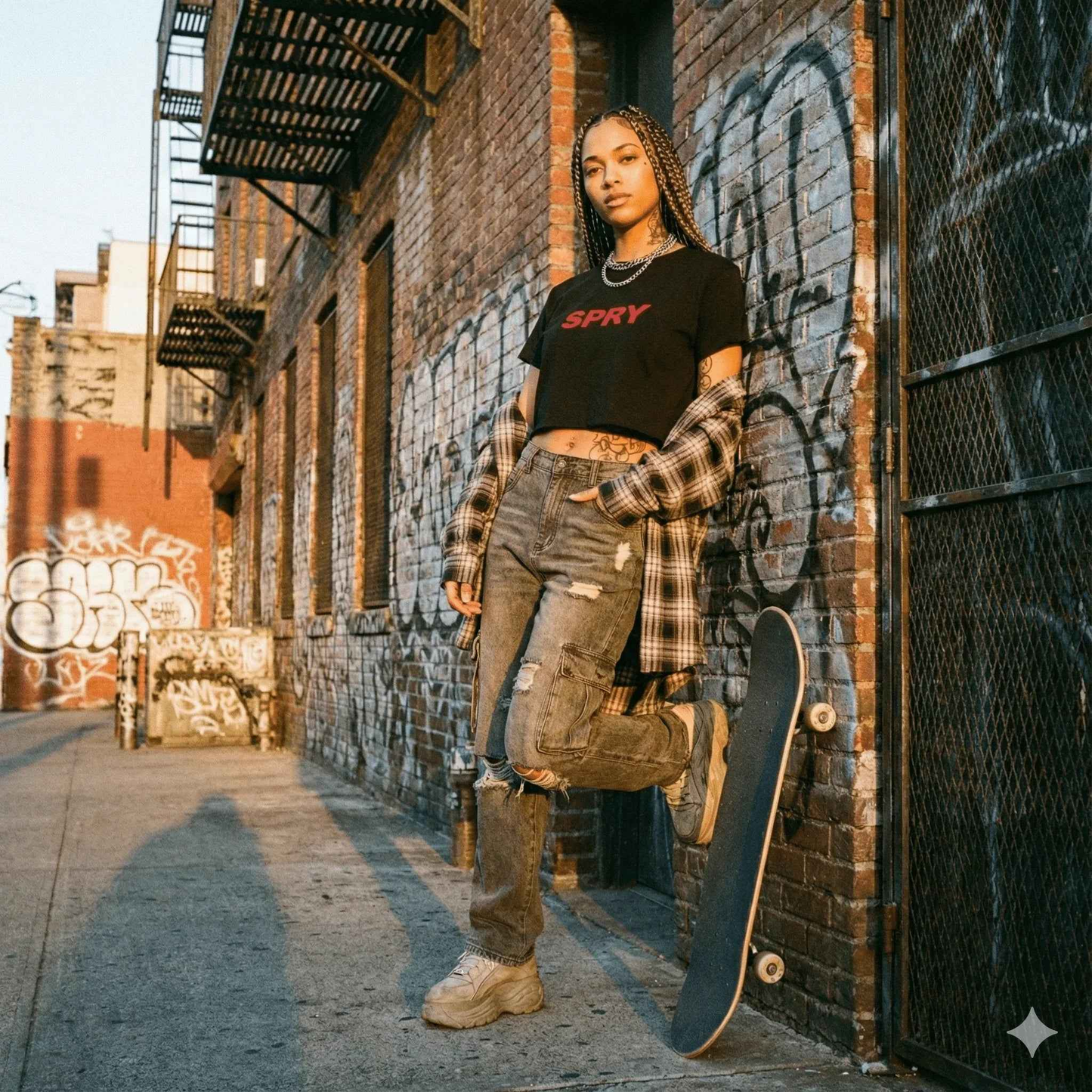 SPRY by Poshak Women’s Black Crop Top – Bold Logo, 180 GSM DTF Printed