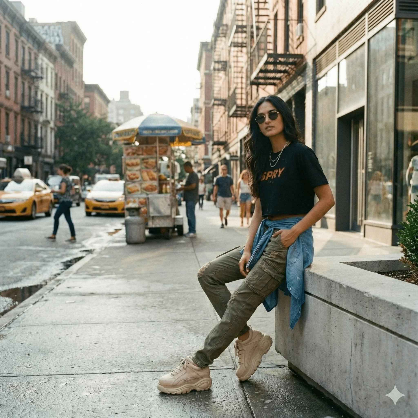 SPRY by Poshak Women’s Black Crop Top – Bold Logo, 180 GSM DTF Printed