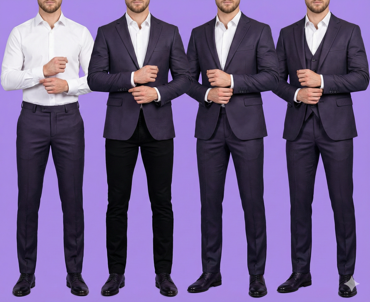 Carnival 58" Purple Dotted TR Premium Suiting Fabric – Lustrous Tailoring Fabric for Suits, Blazers & Trousers - Poshak Fabrics