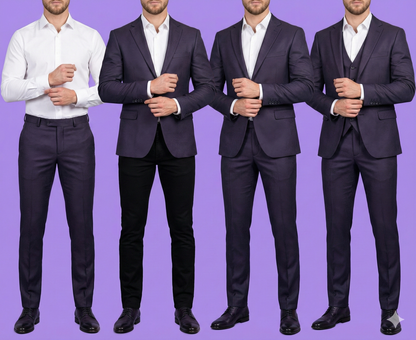 Carnival 58" Purple Dotted TR Premium Suiting Fabric – Lustrous Tailoring Fabric for Suits, Blazers & Trousers - Poshak Fabrics