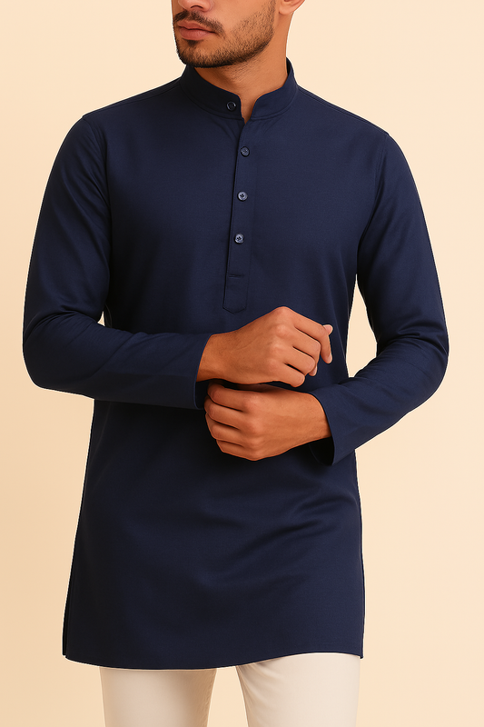 Premium Violet Blue Addi/Paper Cotton Kurta Fabric – Ultra-Thin & Breathable, 58" Wide