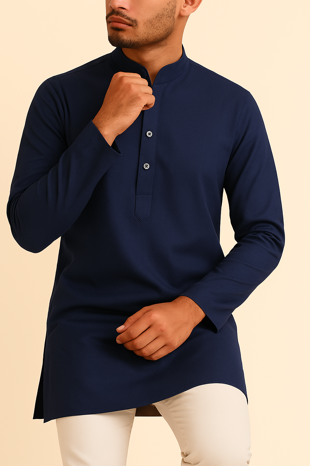 Premium Violet Blue Addi/Paper Cotton Kurta Fabric – Ultra-Thin & Breathable, 58" Wide