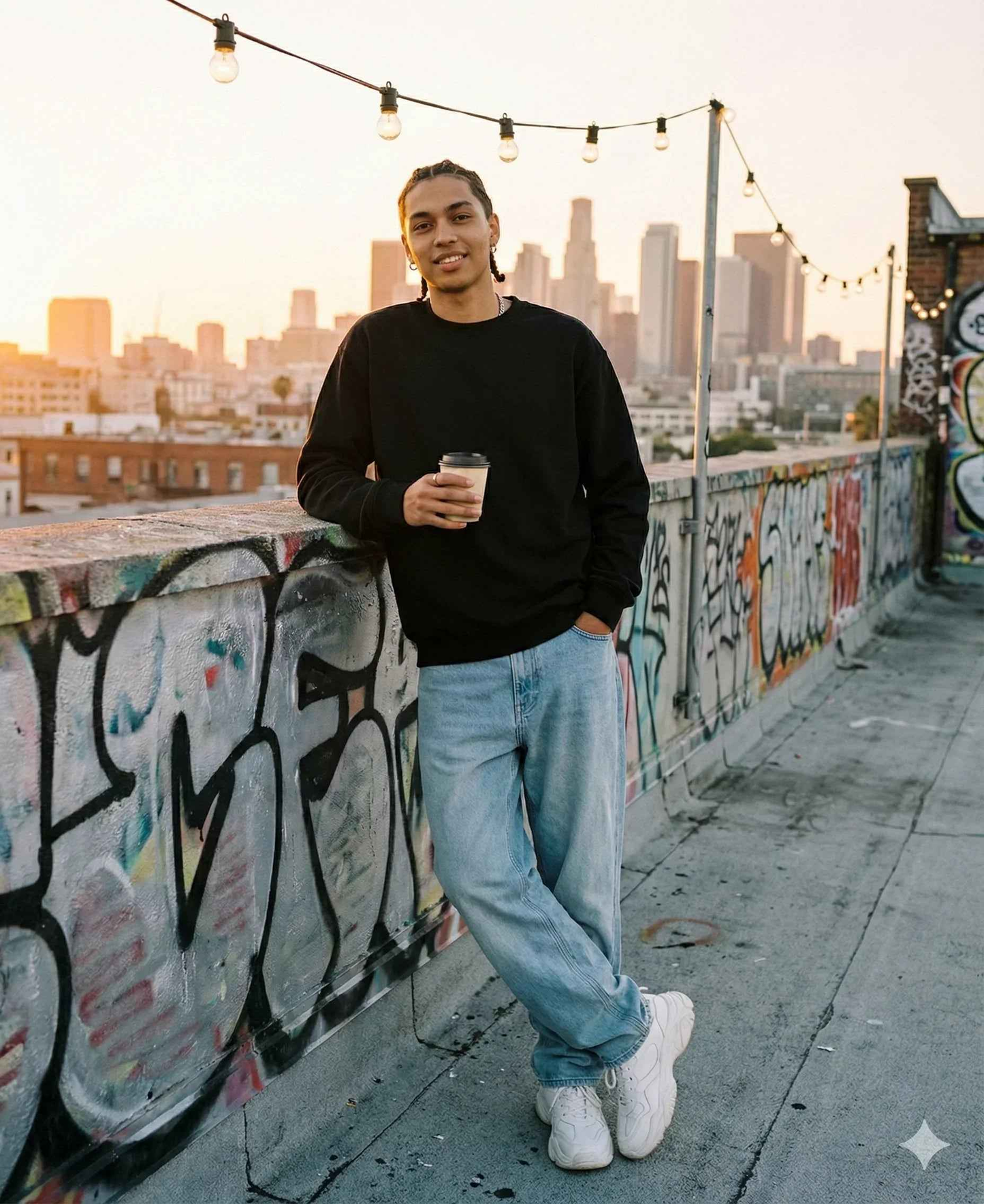 Plains - SPRY by Poshak Men’s Black Heavyweight Sweatshirt – 450 GSM DTF, Minimal Street Essential