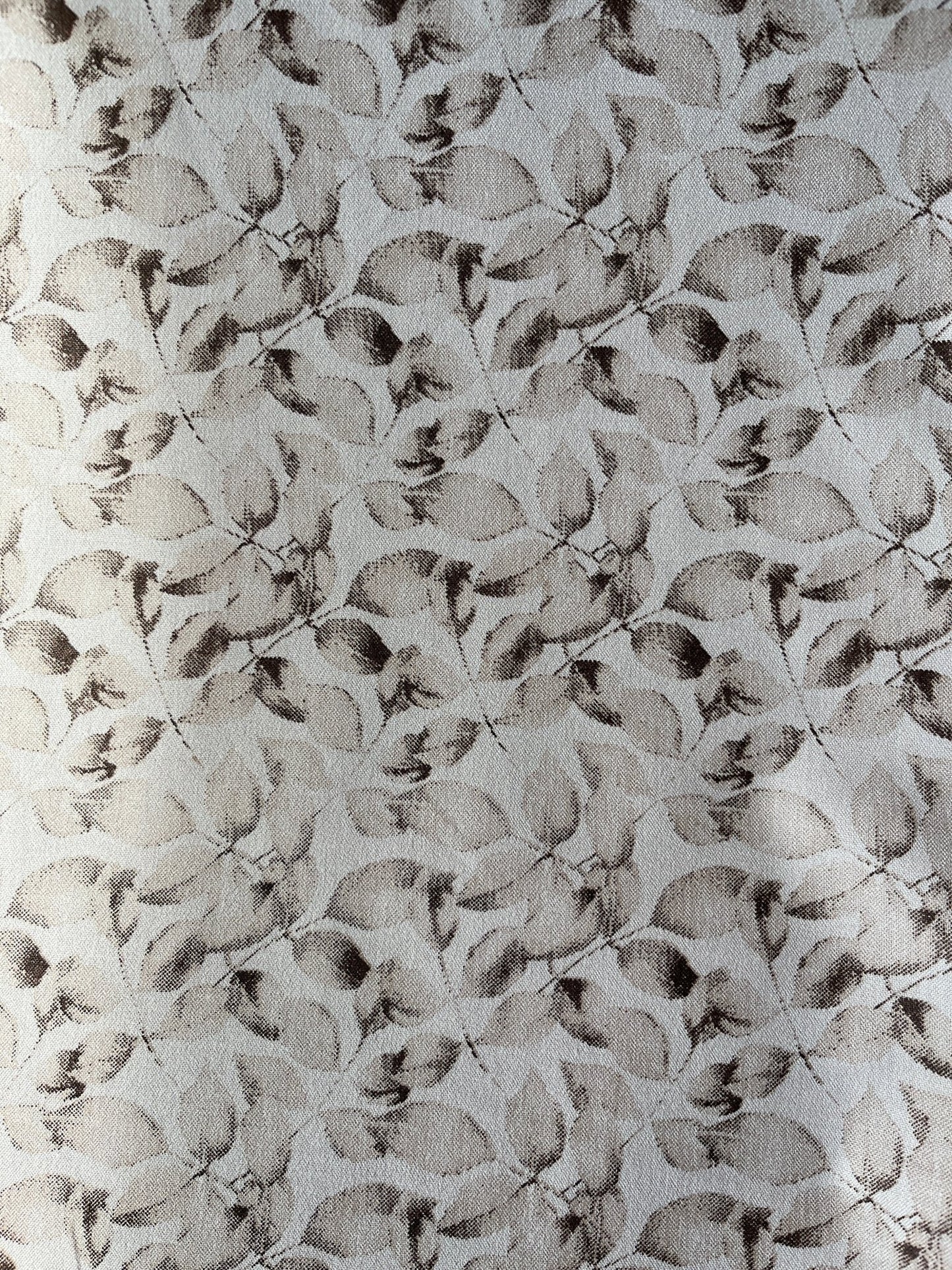 Warm Beige Leaf Print Cotton - Mix Fabric – 36" Width – Premium Soft Finish - Poshak Fabrics