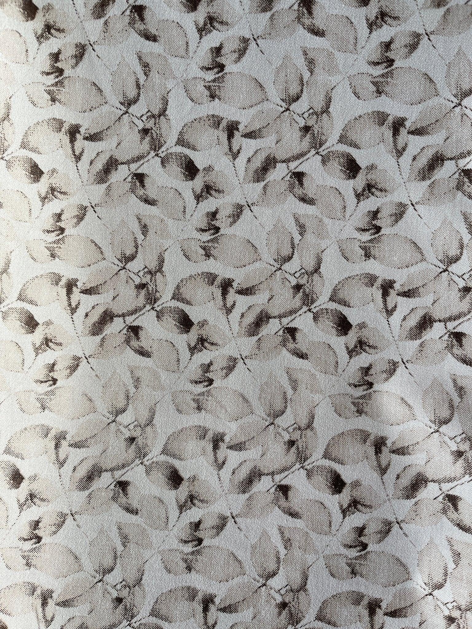 Warm Beige Leaf Print Cotton - Mix Fabric – 36" Width – Premium Soft Finish - Poshak Fabrics